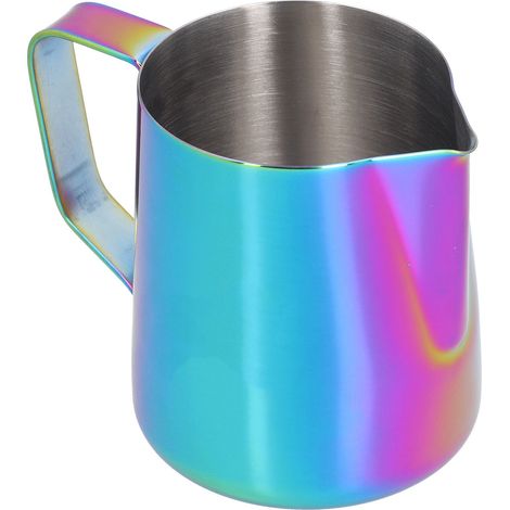 Pichet à lait en acier inoxydable 304 avec graduation intérieure, couleur vive, 350 ml (avec étiquette) (1/5)