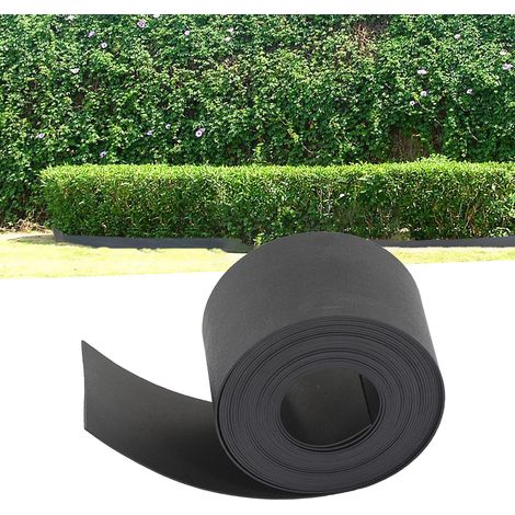 Bordillo de jardín de PE, borde decorativo para paisajismo, 12 cm de ancho x 10 m de largo x 2 mm de grosor, negro (1/5)