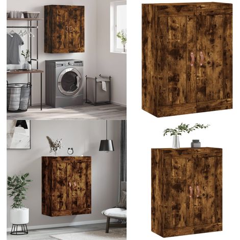 Wandschrank Räuchereiche 69,5x34x90 cm Holzwerkstoff - Wandmontage Holz - Holzschrank (1/5)