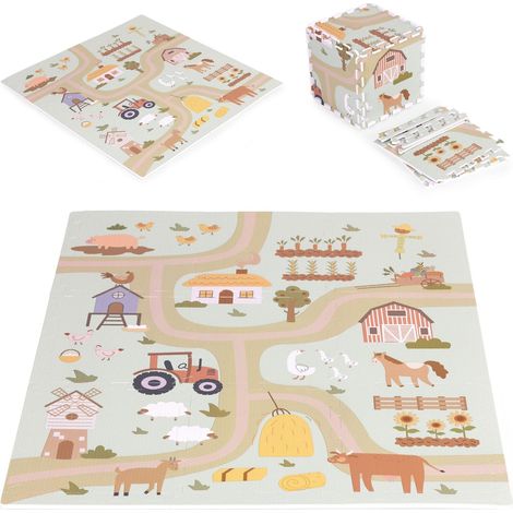 Tappetino grande in schiuma EVA per bambini Farma 90,5x90,5 cm 21 pezzi ECOTOYS