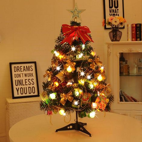 Sapin de Noël lumineux de 60 cm à poser sur une table de bureau ou une table à manger Décoration de Noël pour table à manger ou bureau (1/5)