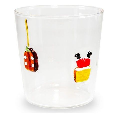WD LifeStyle Bicchiere Vetro Borosilicato Cc 250 ml Decoro Camino (1/2)