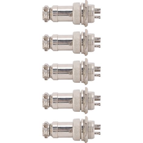 connecteur aéronautique (mâle/femelle) pour la distribution de câbles, l'alimentation, le châssis et les connexions métalliques, GX16, 16 mm, 450 V, 5 broches (1/5)