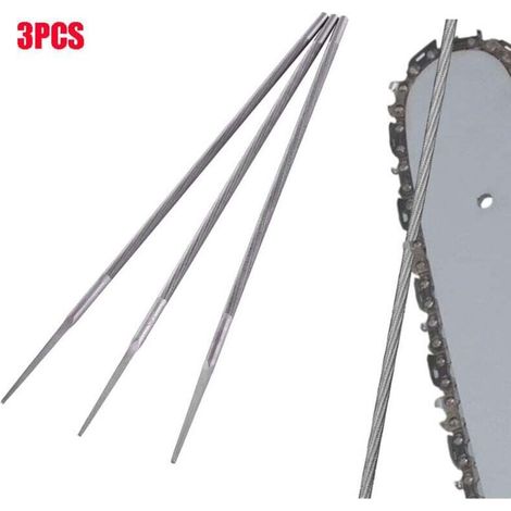 Set di 3 lime rotonde per motosega, 4 mm - Affilatura professionale - Compatibile con Stihl/Husqvarna - Attrezzi da giardino e fai da te - Crezuo