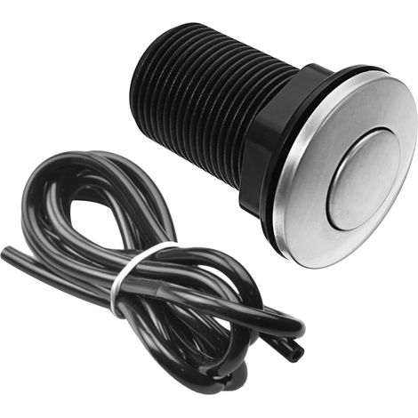 Bouton pneumatique, 32mm, inox, silicone, ABS, plastique, noir (1/5)