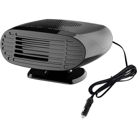 Ventilateur de chauffage de voiture, ventilateur de refroidissement de voiture, ventilateur chauffant rotatif, dégivreur de vitre, désembueur de voiture, ventilateur de chauffage rotatif-13.5X13cm-Bla