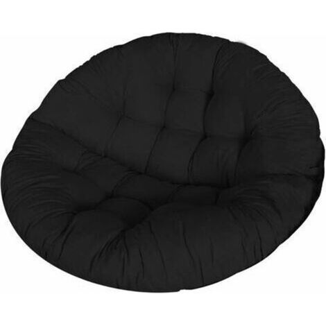 Coussin Coussins pour chaises de jardin rond coussin chaise swing chaise hamac rond coussin rond siège d'oiseau de chaise de nid chaise coussin panier pendante tapis rond for la maison 60x60CM Noir