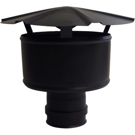 Sivac – Chapeau anti-intempérie noir pour poêle à granulés – Ø 80mm – Évite l'introduction de neige et pluie – Conduit d'évacuation de fumée