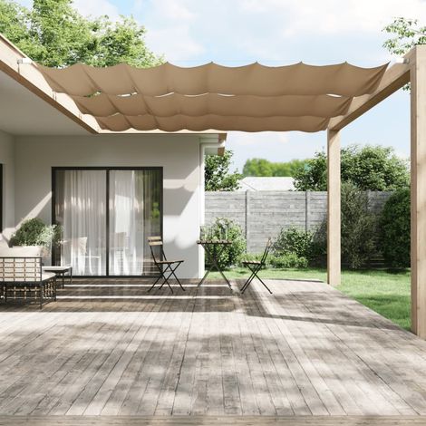 Vertical Awning Taupe 140x420 cm Oxford Fabric vidaXL (1/5)