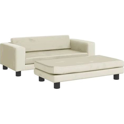 Panier pour chien beige avec extension, 100x50x30 cm, en velours.