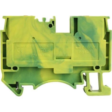 Connecteur de rail PE jaune-vert, à serrage, 6 mm², 1P, pour rail DIN (1/3)