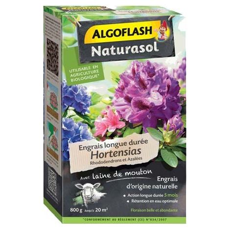 ALGOFLASH Engrais naturel hortensia ALGOFLASH NATURASOL 800 g (1/4)