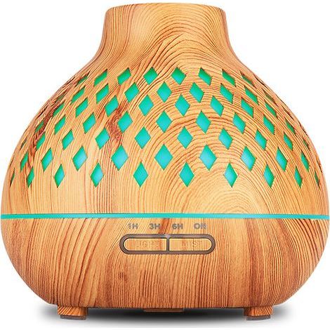Diffuseur d'huiles Essentielles 400ML, Diffuseur de Parfum , Humidificateur Ultrasonique avec 7 Couleurs Lumières LED, Arrêt Automatique, pour Maison, Yoga, Spa (1/3)