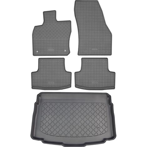 Set di tappetini in gomma per auto e tappetino per bagagliaio per Volkswagen T-Roc SUV (5 porte) dal 12/2017