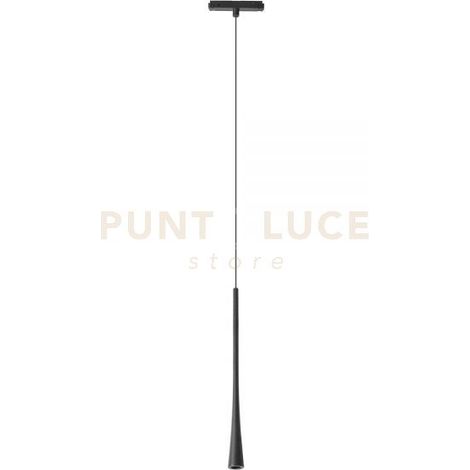 LORETO S - SOSPENSIONE COLORE NERO PER BINARIO 48V INCASTRO MAGNETICO LED 3000K 313LM 7W