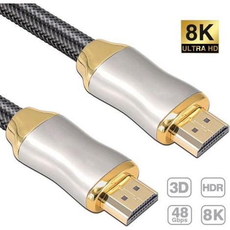 Câble HDMI 2.1 - Ultra haute vitesse - 8K (30 Hz) - Ethernet - 5 mètres - - Câble HDMI 2.1 - Ultra haute vitesse - 8K (30 Hz) - Ethernet - 5 mètres - (1/5)