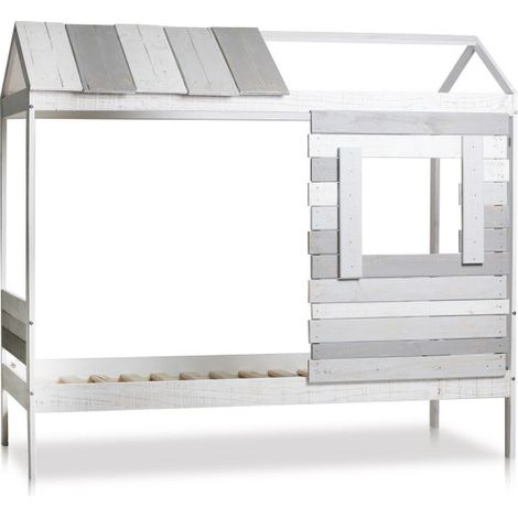 Cama cabaña con efecto envejecido 102x200,6 cm Barnie W Vintage - Grayscale (ancho) x 181,5cm (alto) (1/5)