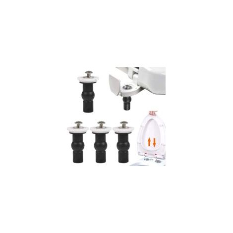 WC-Sitzscharnier-Befestigungsmaterial, 4 Gummidübel, Edelstahl-Befestigungsschrauben, Ersatz-Sitzbefestigung passend für alle WCs (14 mm) - Crezuo
