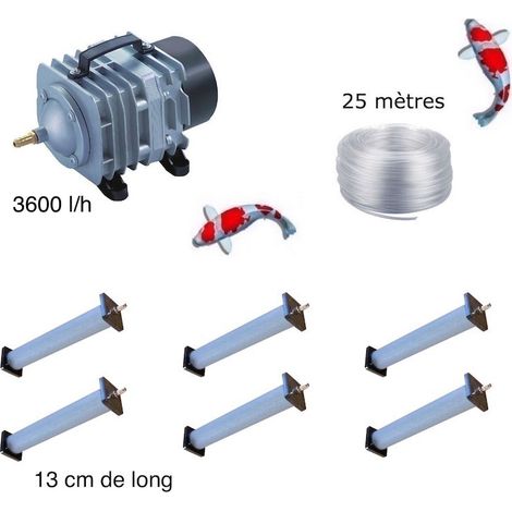 Set aération 6 diffuseurs longs bassin de jardin de 5000 à 7000 litres (1/5)