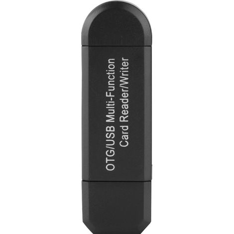 Lecteur de cartes USB OTG multifonction pour Micro SD, SD, TF, PC et smartphones (Noir) (1/5)