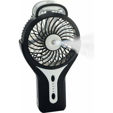 Mini-USB-Ventilator mit Nebelfunktion – Wiederaufladbarer Akku – Tragbarer Ventilator für Zuhause, Büro und Reisen – Schwarz