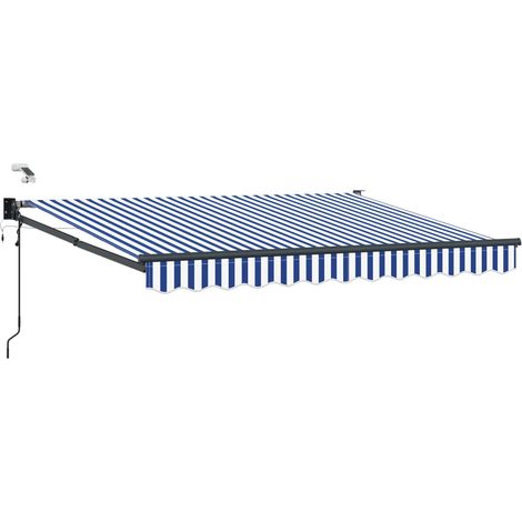 Toldo Retráctil Eléctrico Azul y 3,5 x 2,5 m vidaXL