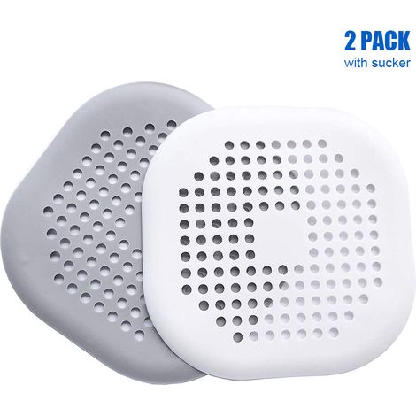 2 pièces couvre-bondes de douche et stoppeurs attrape-cheveux pour baignoire avec ventouse pour salle de bain et cuisine (1/5)