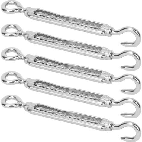 5 Pièces Câble Acier Inoxydable 304 Tendeur avec Crochet et Œillet pour Intérieur Extérieur (M10) (1/5)