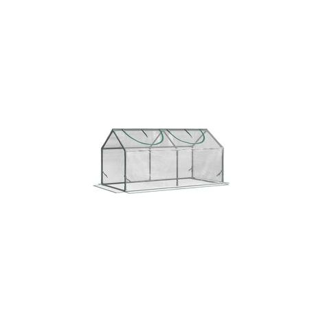 Serre en aluminium avec fenêtre, serre en PVC 120x60x60 cm, serre transparente pour tomates et châssis froid pour plantes