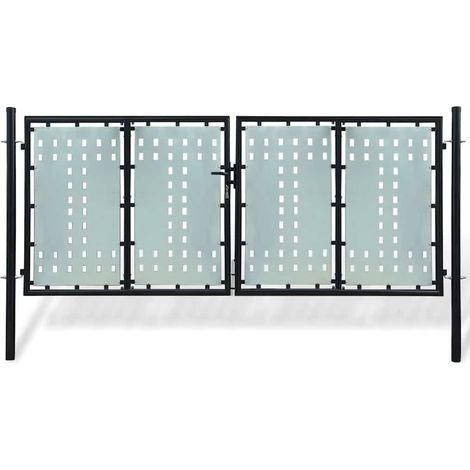 Schwarzes Einzeltor für Zäune 300 x 125 cm vidaXL (1/5)