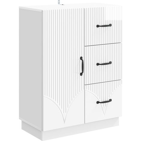 Credenza Bianco Lucido 66 x 34,5 x 87 cm Legno ingegnerizzato vidaXL