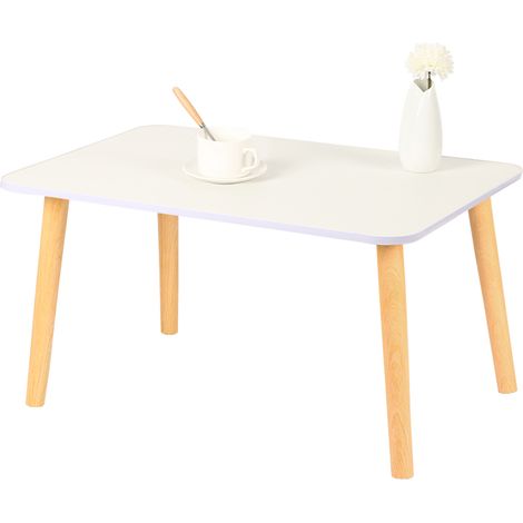 Haloyo® Table Basse, Table de Salon Moderne Minimaliste, assemblage facile, 60x40x32cm, blanc (1/5)