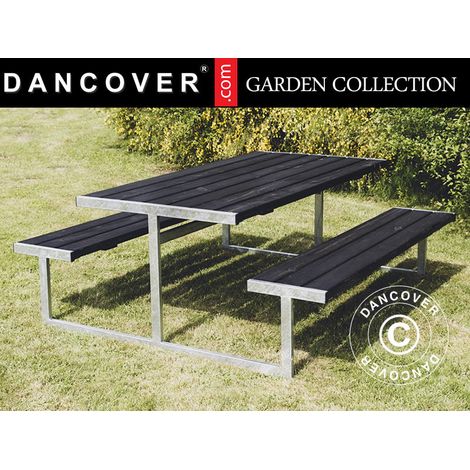 Picknicktisch, 1,85x1,8x0,72m, Schwarz - Dancover