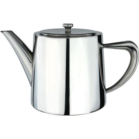 Théière 1360 ml, 7 tasses, acier inoxydable, design moderne avec finition miroir, bec verseur parfait (1/5)