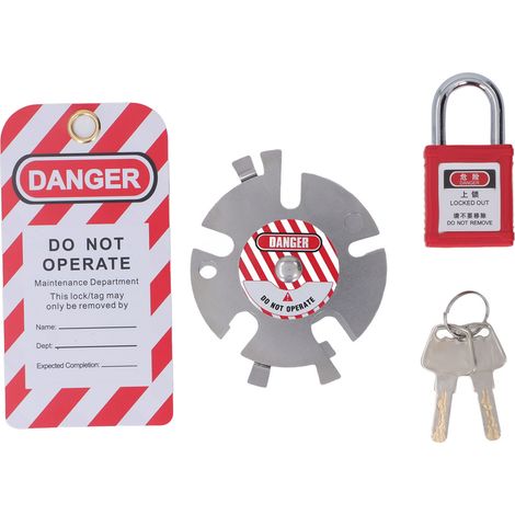 Verrou de sécurité pneumatique BD-Q12 Acier Inoxydable 304 Kit 3 pièces avec cadenas et clés pour raccords 6-15mm (1/5)