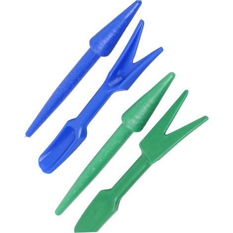 15 cm langes Pflanzwerkzeug aus Kunststoff, 2er-Set, zum einfachen Umpflanzen und Festdrücken von Saatgut – Praktisches Gartenzubehör