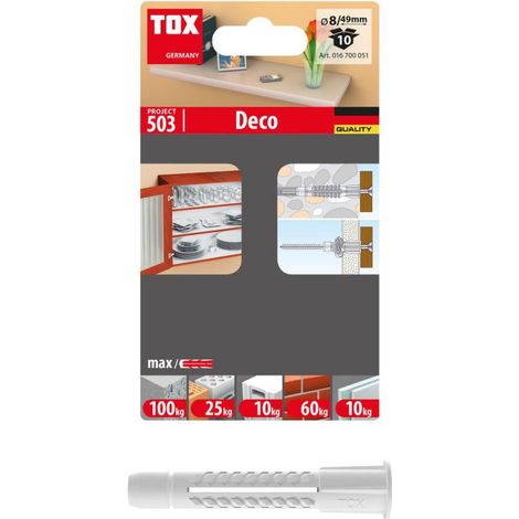 Tappi universali TOX 4AS-K, 8 x 49 mm, blister da 10 pezzi.