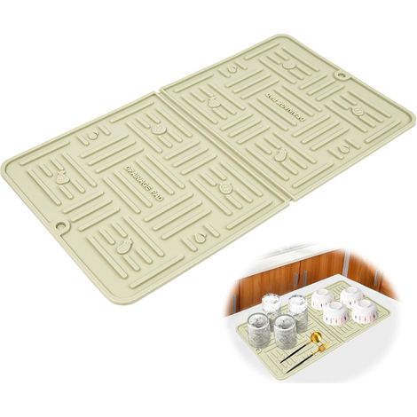 1 pcs Tapis Vert - égouttoir Tapis Silicone Vaisselle en Silicone, Tapis Absorbant Antidérapant pour la Cuisine, D'égouttage Vaisselle (1/5)