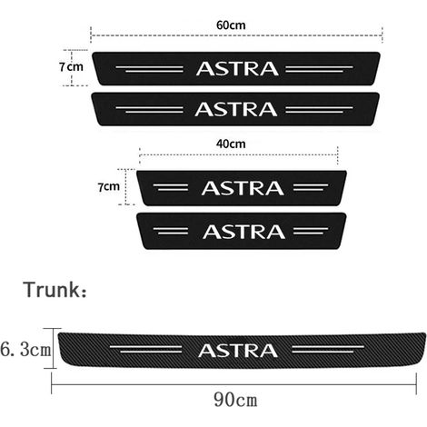 (Lot de 5 autocollants blancs) Seuil de porte de coffre arrière pour Opel Astra,Antara,Meriva et Vivaro : adhésifs anti-rayures et film protecteur (1/2)