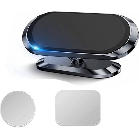 Set mit 2 magnetischen Autohandyhaltern, super verstellbare 360°-Magnethalterung, rutschfeste universelle Smartphone-Halterung (schwarz und silber)