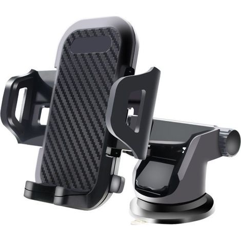 Support de téléphone portable à ventouse rétractable pour voiture, support de téléphone portable multifonctionnel à sortie d'air, support de voiture lavable (noir) (1/5)