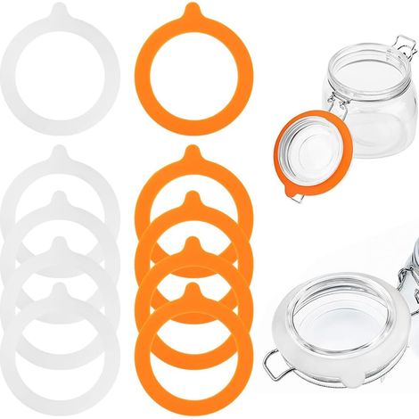 10 joints silicone 70x95 mm, universels pour bocaux à pince, remplacement des rondelles, conservez vos aliments. (1/5)