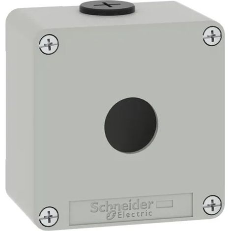 Caja metálica vacía para pulsador diámetro 22 XAPD de Schneider  1 pulsador