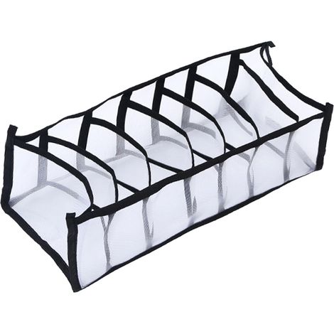 Boîte De Rangement Pliable - Compartiments En Filet - Pour Leggings Et Vêtements - 7 Grilles - Noir (1/5)
