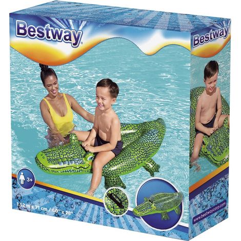 Flotteur ride-on Bestway Buddy Crocodile vert 152 x 71 cm 45 kg (1/10)