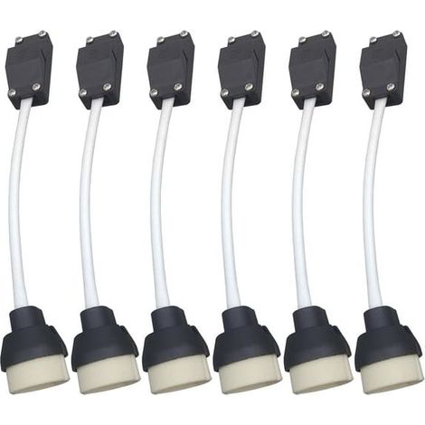 (6 Stück) GU10-Lampenfassung mit Keramiksockel und Klemmenblock/Brücke – Lampensockel-Anschlussadapter für LED- und Halogenlampen (1/5)