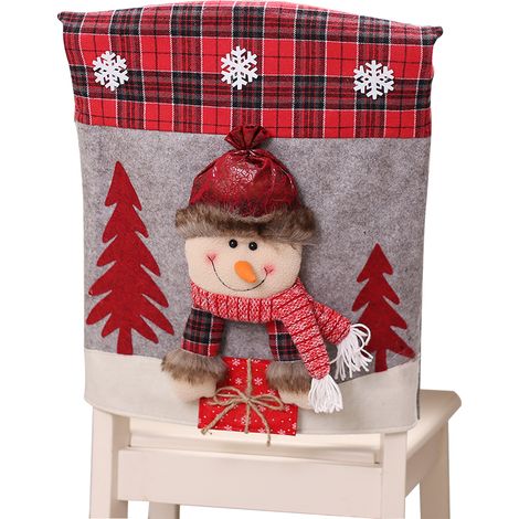 Ej.Life Weihnachts-Kunstleder, dreidimensionale Cartoon-Puppenstuhl-Sets, Weihnachtsmann-Tisch- und Stuhl-Sets (Schneemann-Stuhl-Sets) (1/5)