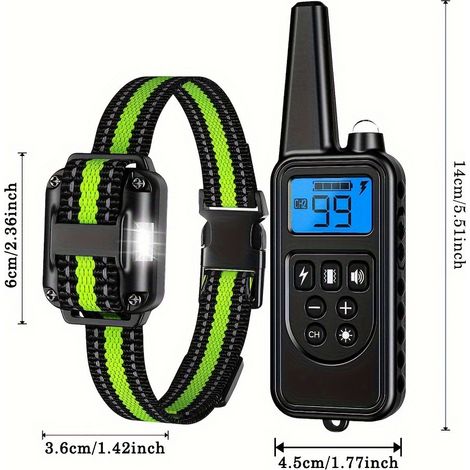 Collier de dressage électrique pour chiens Portée de la télécommande de 800 m avec écran LCD, télécommande pour animaux de compagnie, collier rechargeable étanche