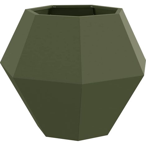 Maison Exclusive - Jardinera Verde Oliva 75 x 75 x 60 cm Acero