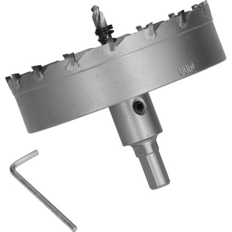 Scie cloche à dents en carbure, foret robuste TCT pour plaques métalliques en acier inoxydable, 100 mm (1/5)